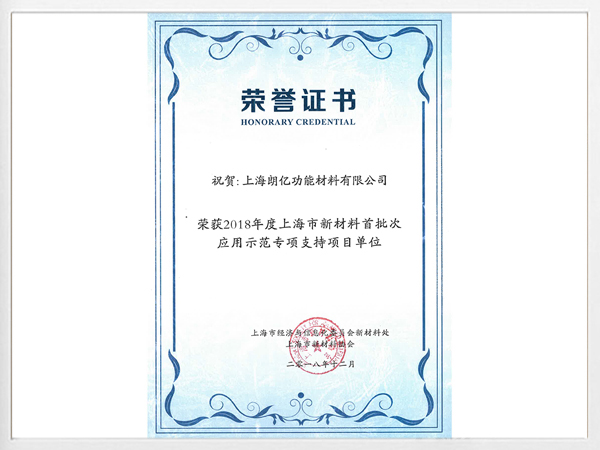 上海市新材料首批次應(yīng)用專項支持項目